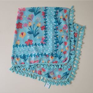 Live Simply Multi Color Floral Polyester Tassel Fringe Scarf